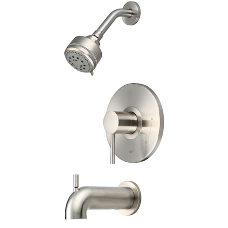 Pioneer Industries Single Handle Tub and Shower Trim Set in PVD Brushed Nickel T-4MT110-7S-BN